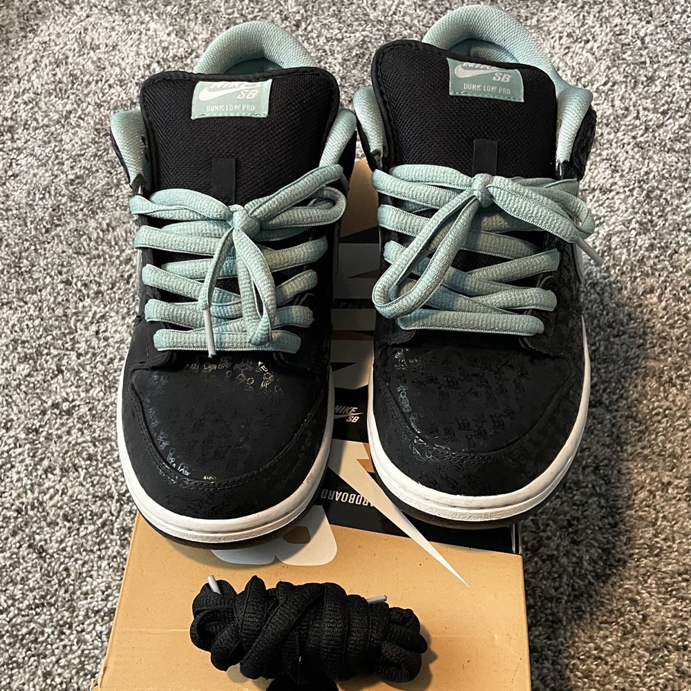 Nike Dunk Low Pro Premium SB Black and Teal Skate Shoes